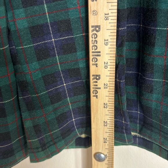 L.L. bean green plaid pullover long sleeves top ladies size large turtle neck - Picture 6 of 8